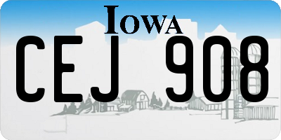 IA license plate CEJ908