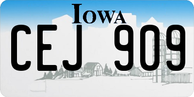 IA license plate CEJ909