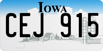 IA license plate CEJ915