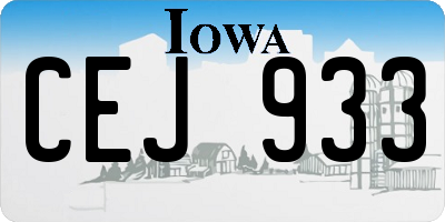 IA license plate CEJ933