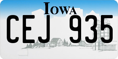 IA license plate CEJ935