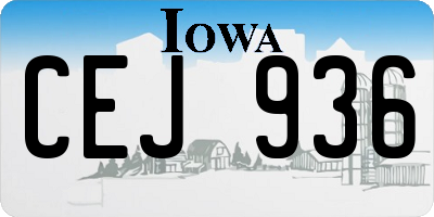 IA license plate CEJ936