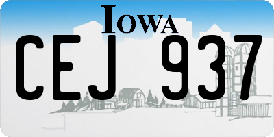 IA license plate CEJ937