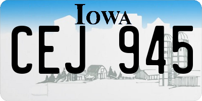 IA license plate CEJ945