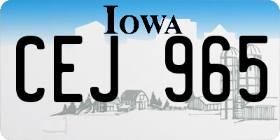 IA license plate CEJ965