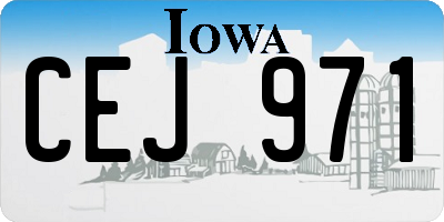 IA license plate CEJ971