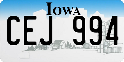 IA license plate CEJ994