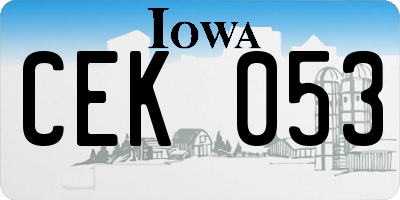 IA license plate CEK053