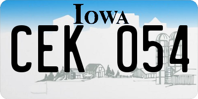 IA license plate CEK054