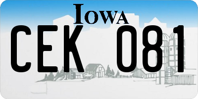 IA license plate CEK081