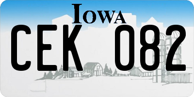 IA license plate CEK082