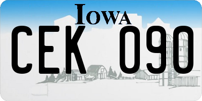 IA license plate CEK090