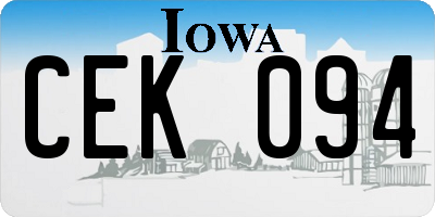 IA license plate CEK094
