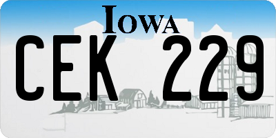 IA license plate CEK229