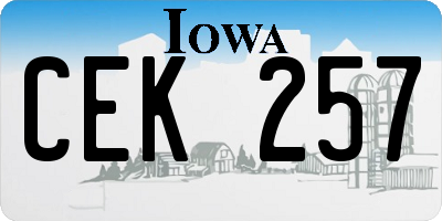 IA license plate CEK257