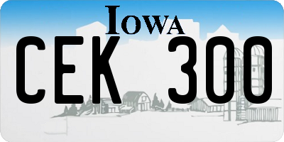 IA license plate CEK300