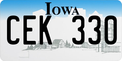 IA license plate CEK330