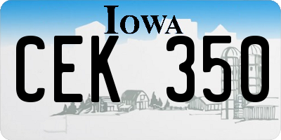 IA license plate CEK350