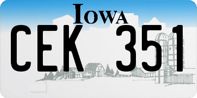 IA license plate CEK351