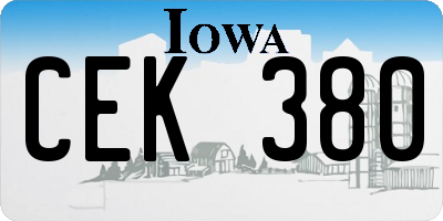 IA license plate CEK380
