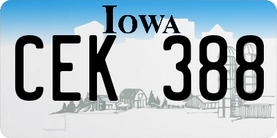 IA license plate CEK388