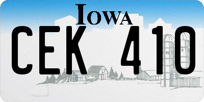 IA license plate CEK410