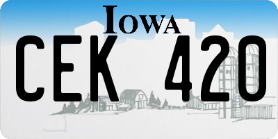 IA license plate CEK420