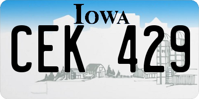 IA license plate CEK429