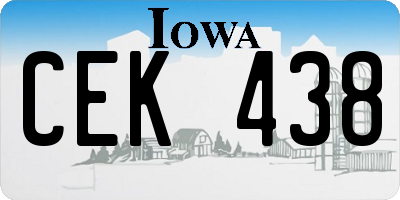 IA license plate CEK438
