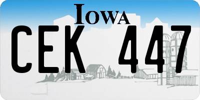 IA license plate CEK447