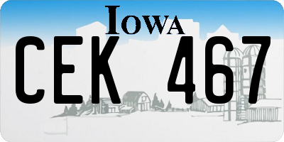 IA license plate CEK467