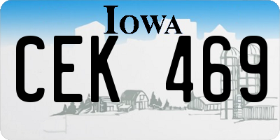 IA license plate CEK469