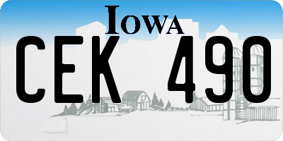 IA license plate CEK490