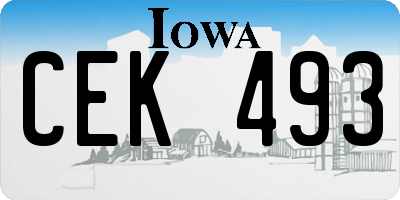 IA license plate CEK493