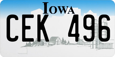 IA license plate CEK496