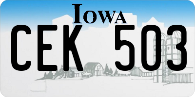 IA license plate CEK503