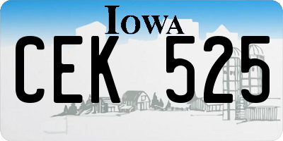 IA license plate CEK525