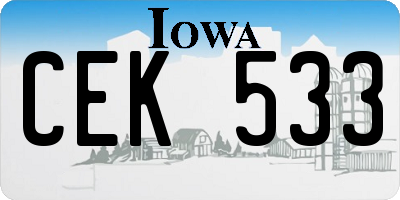IA license plate CEK533