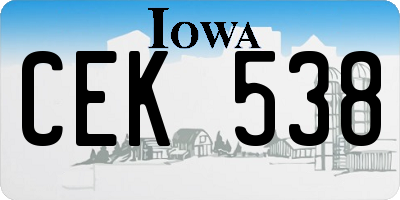 IA license plate CEK538