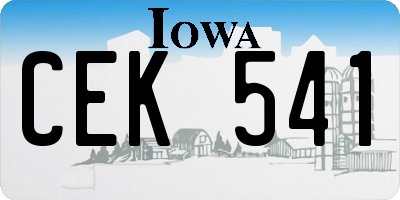 IA license plate CEK541