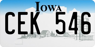 IA license plate CEK546
