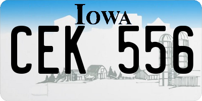 IA license plate CEK556