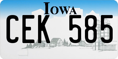 IA license plate CEK585