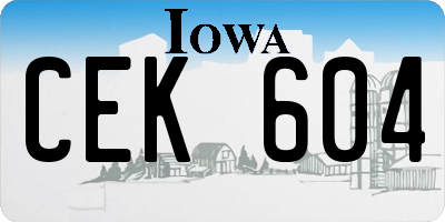 IA license plate CEK604