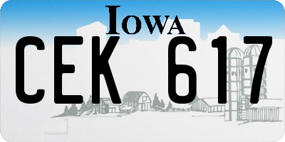 IA license plate CEK617