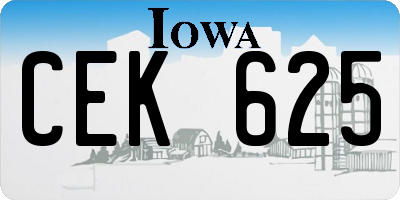 IA license plate CEK625