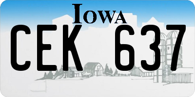 IA license plate CEK637