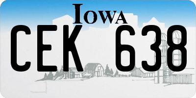 IA license plate CEK638