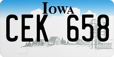 IA license plate CEK658