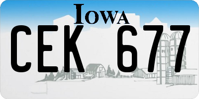 IA license plate CEK677